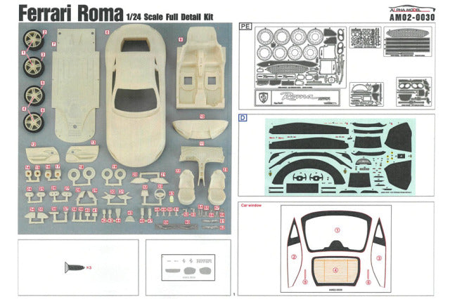 Alpha Model AM02-0030 1/24 Ferrari Roma Resin Model Kit - image 10
