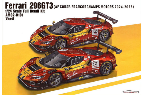 Alpha Model AM02-0101 1/24 Ferrari 296 GT3 AF Corse Francorchamps Motors Door-Open Version 2024-2025 Resin Model Kit - image 2