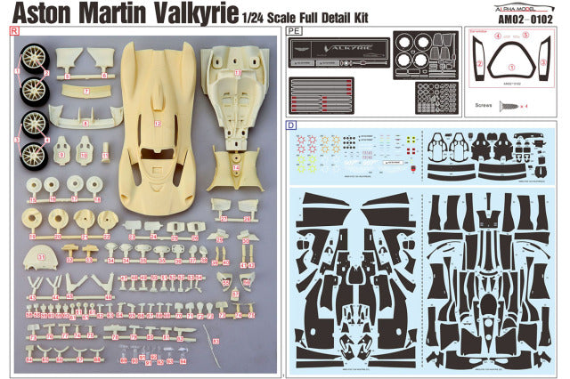 Alpha Model AM02-0102 1/24 Aston Martin Valkyrie Resin Model Kit - image 11