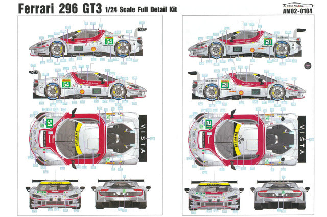 Alpha Model AM02-0104 1/24 Ferrari 296 GT3 Vista AF Corse Door-Open Version 2024-2025 Resin Model Kit - image 13