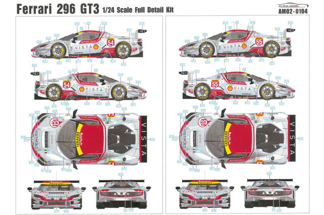 Alpha Model AM02-0104 1/24 Ferrari 296 GT3 Vista AF Corse Door-Open Version 2024-2025 Resin Model Kit - image 14