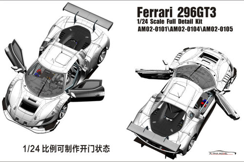 Alpha Model AM02-0104 1/24 Ferrari 296 GT3 Vista AF Corse Door-Open Version 2024-2025 Resin Model Kit - image 2