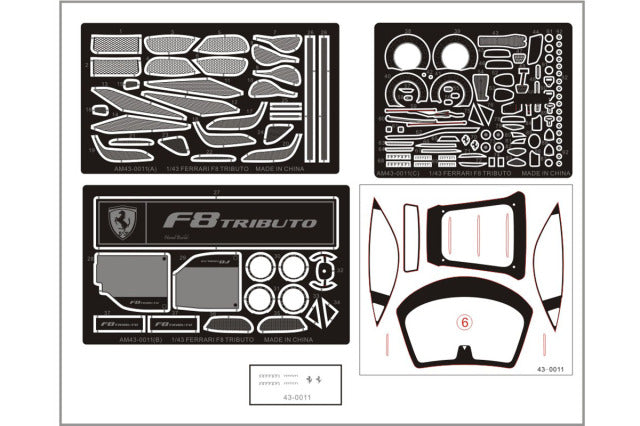 Alpha Model AM43-0011 1/43 Ferrari F8 Resin Model Kit - image 12