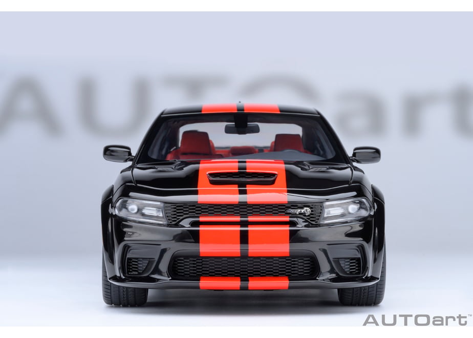 AUTOart 71754 1/18 Dodge Charger SRT Hellcat Redeye Jailbreak Pitch Black / Orange Stripes - view 06