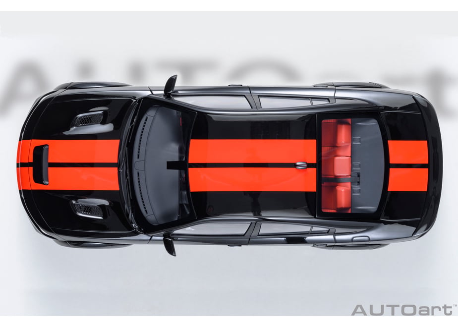 AUTOart 71754 1/18 Dodge Charger SRT Hellcat Redeye Jailbreak Pitch Black / Orange Stripes - view 08