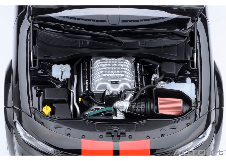 AUTOart 71754 1/18 Dodge Charger SRT Hellcat Redeye Jailbreak Pitch Black / Orange Stripes - view 13