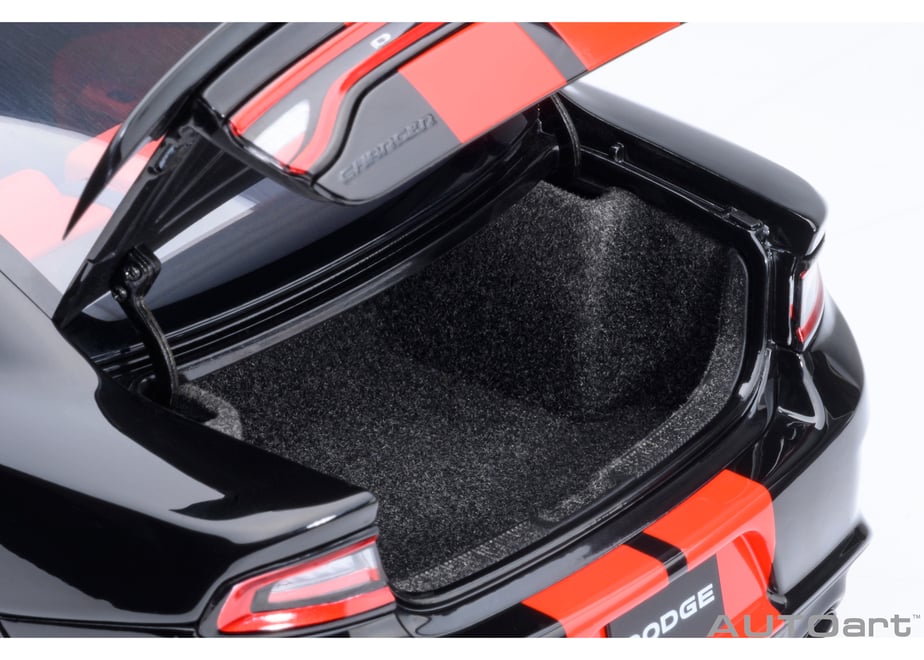 AUTOart 71754 1/18 Dodge Charger SRT Hellcat Redeye Jailbreak Pitch Black / Orange Stripes - view 14