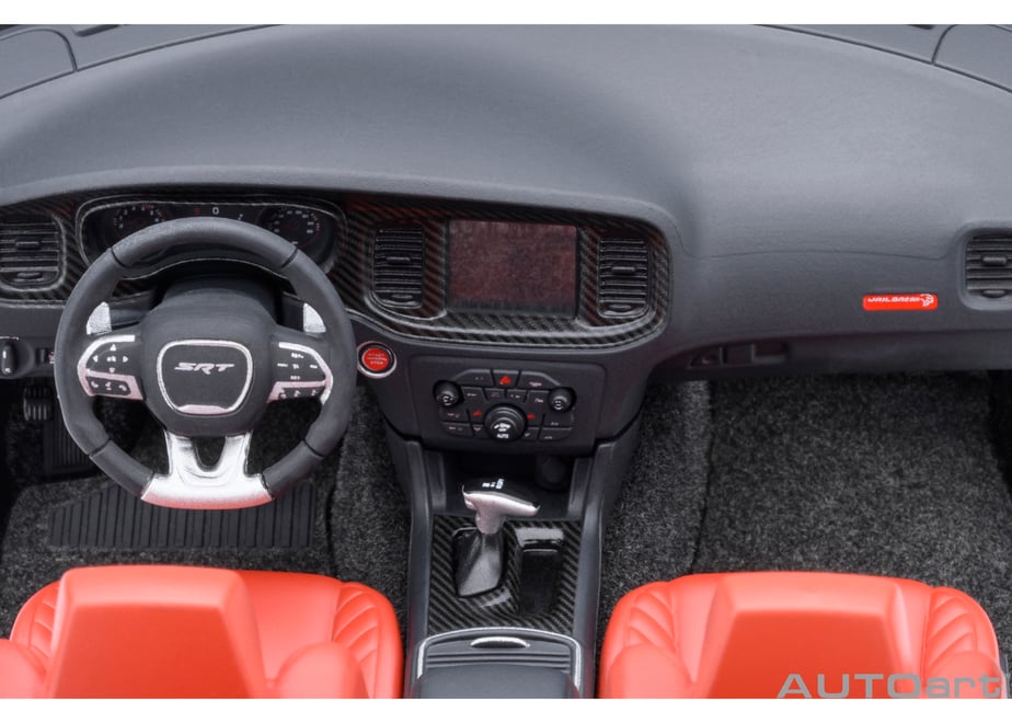 AUTOart 71754 1/18 Dodge Charger SRT Hellcat Redeye Jailbreak Pitch Black / Orange Stripes - view 15