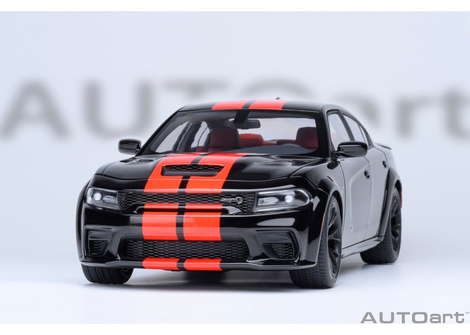 AUTOart 71754 1/18 Dodge Charger SRT Hellcat Redeye Jailbreak Pitch Black / Orange Stripes - view 20