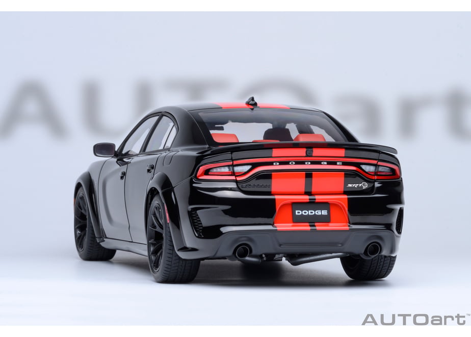 AUTOart 71754 1/18 Dodge Charger SRT Hellcat Redeye Jailbreak Pitch Black / Orange Stripes - view 21