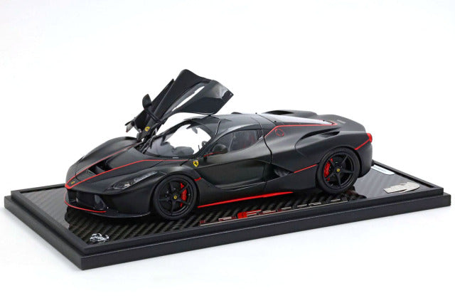 BBR BBR182239A 1/18 La Ferrari Matt Black / Red Stripe Limited 200pcs （with Display Case） - image 1