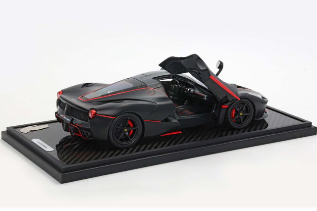 BBR BBR182239A 1/18 La Ferrari Matt Black / Red Stripe Limited 200pcs （with Display Case） - image 2