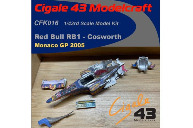 Cigale 43 CFK016 1/43 Red Bull RB1 Cosworth Monaco GP 2005 Coulthard / Liuzzi / Klien Model Kit - image 3