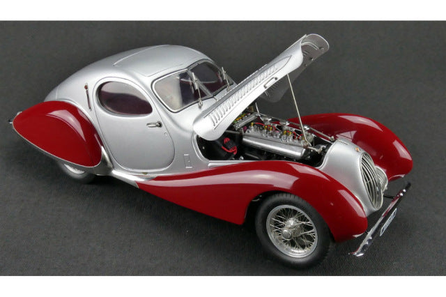 CMC M165 1/18 Talbot Lago Coupe T150 C-SS Figoni & Falaschi Teardrop 1937-1939 Silver/Red - image 2