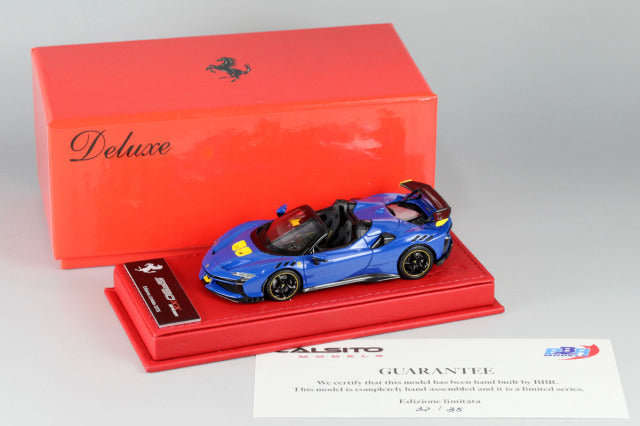 BBR Deluxe C286ADL 1/43 Ferrari SF90XX Spider Azzurro Dino (Red Leather Base) Limited 35pcs - image 9