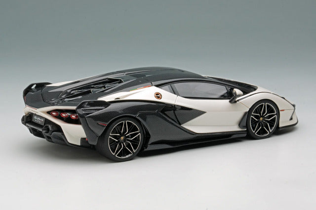 Make Up EM533J 1/43 Lamborghini Sian FKP37 2019 Bianco Canopus / Exposed Carbon Limited 50pcs Model Car - image 4