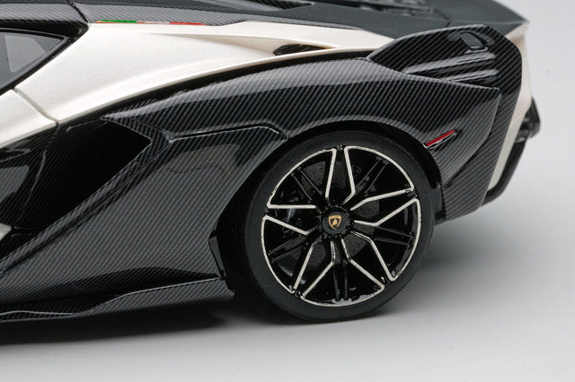 Make Up EM533J 1/43 Lamborghini Sian FKP37 2019 Bianco Canopus / Exposed Carbon Limited 50pcs Model Car - image 7