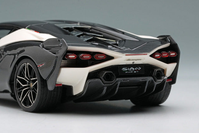 Make Up EM533J 1/43 Lamborghini Sian FKP37 2019 Bianco Canopus / Exposed Carbon Limited 50pcs Model Car - image 8
