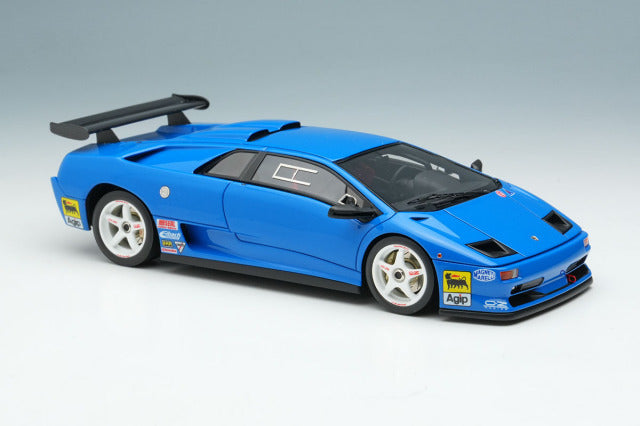 Make Up EIDOLON EM785A 1/43 Lamborghini Diablo SVR Racing 1996 Blue White Wheels view 5