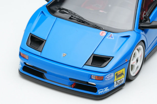 Make Up EIDOLON EM785A 1/43 Lamborghini Diablo SVR Racing 1996 Blue White Wheels view 6