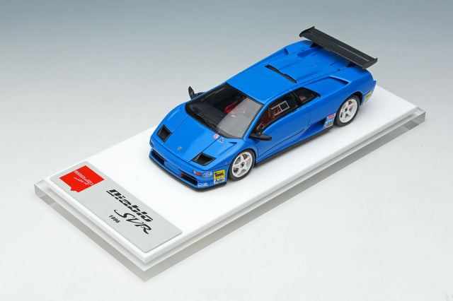Make Up EIDOLON EM785A 1/43 Lamborghini Diablo SVR Racing 1996 Blue White Wheels view 8