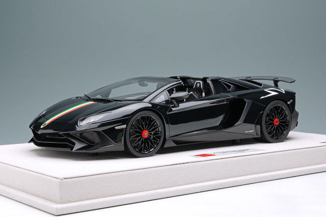 EIDOLON EML007F 1/18 Lamborghini Aventador LP750-4 SV Roadster 2015 Black / Italian Stripe Limited 50pcs - image 2