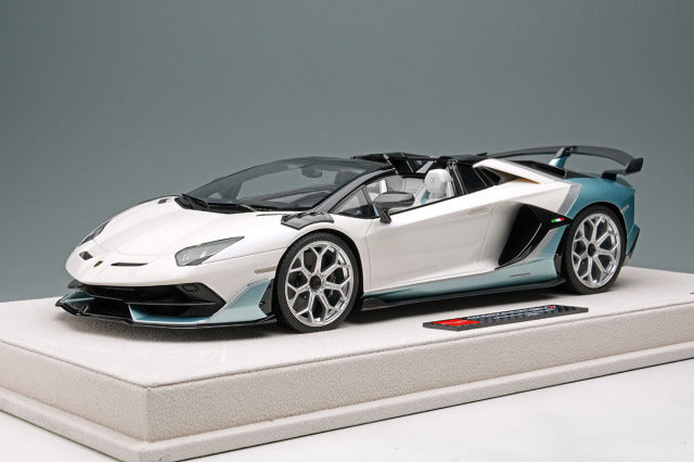 EIDOLON EML079F 1/18 Lamborghini Aventador SVJ Roadster 2020 Ad Personam 2tone Paint Pearl White / Azzuro Thetys Limited 50pcs - image 2