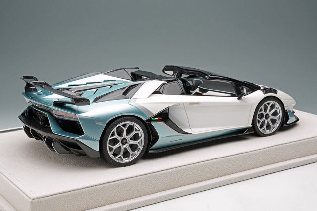 EIDOLON EML079F 1/18 Lamborghini Aventador SVJ Roadster 2020 Ad Personam 2tone Paint Pearl White / Azzuro Thetys Limited 50pcs - image 4