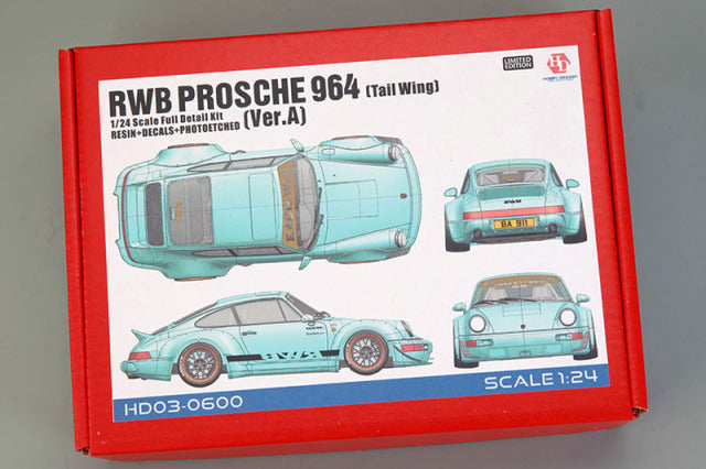 Hobby Design HD03-0600 1/24 RWB Porsche 964 (Tail Wing) (Ver.A) Model Kit - image 1