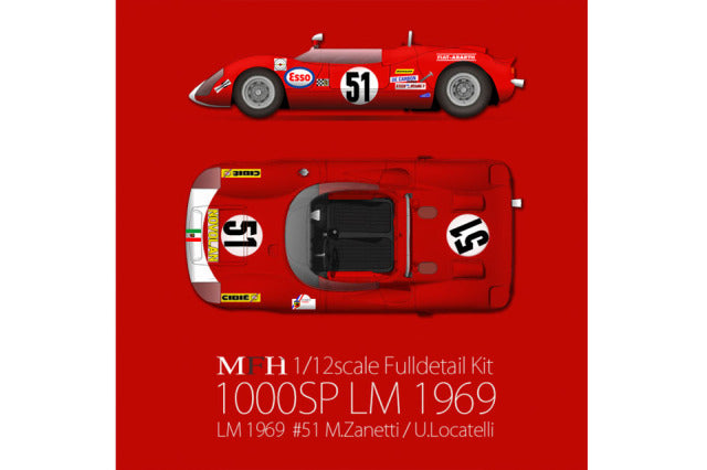 Model Factory Hiro K837 1/12 Abarth 1000SP LM 1969 #51 M.Zanetti / U.Locatelli Model Kit - image 1