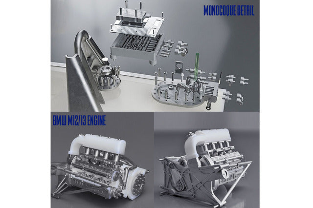 Model Factory Hiro K855 1/12 Brabham BT55 1986 Rd.4 Monaco GP #7 R.Patrese / #8 E.d.Angelis Multi-material Model Kit - image 12
