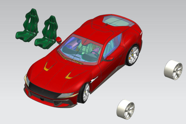 Kitbox x PZY Model KB08-25 1/24 Ferrari 12 Cilindri Berlinetta Resin Model Kit - image 11