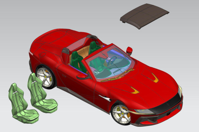 Kitbox x PZY Model KB08-26 1/24 Ferrari 12 Cilindri Spider Resin Model Kit - image 10
