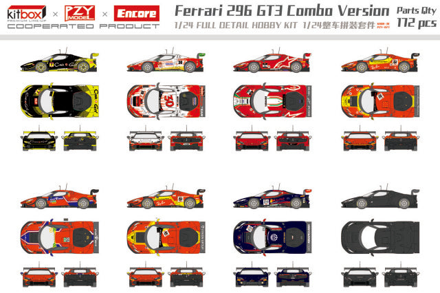 Kitbox x PZY Model KB08-30 1/24 Ferrari 296 GT3 Combo version B Resin Model Kit - image 5