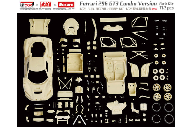 Kitbox x PZY Model KB08-30 1/24 Ferrari 296 GT3 Combo version B Resin Model Kit - image 6