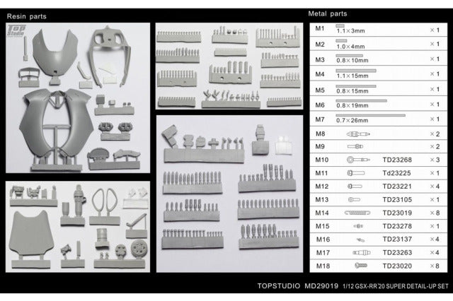 Top Studio MD29019 1/12 Suzuki GSX-RR '20 Super Detail-up Set Model Parts - image 24