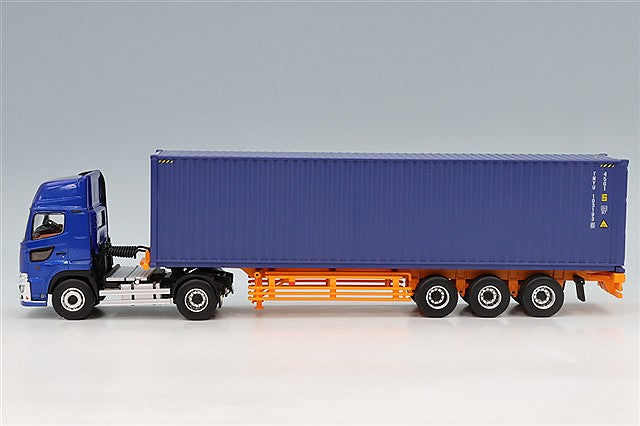 Tomytec LV-N292e 1/64 Hino Profia 40ft Container Trailer Metallic Blue/Blue Container Diecast - view 2
