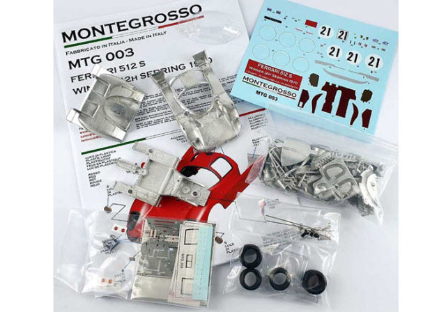 Montegrosso MTG003 1/43 Ferrari 512S Sebring 12H 1970 Winner I.Giunti / N.Vaccarella / M.Andretti Metal Model Kit - image 3