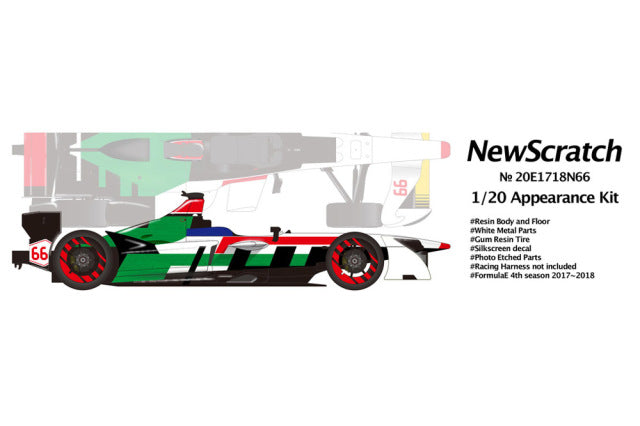 New Scratch 20E1718N66 1/20 Formula E 2017-18 #66 Daniel Abt Resin (main parts) Model Kit - image 2