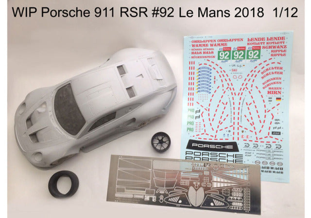 Profil24 P1208 1/12 Porsche 911 RSR n.92 Le Mans 2018 Pink Pig Resin Model Kit - image 8