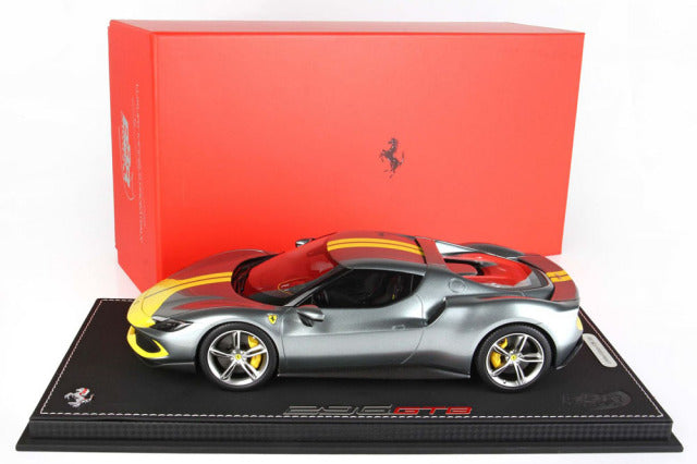 BBR P18211AV 1/18 Ferrari 296GTB Assetto Fiorano Grigio Coburn / Yellow Stripe Limited 300pcs (with Display Case) - image 10