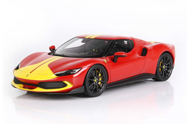 BBR P18211D1V 1/18 Ferrari 296GTB Assetto Fiorano Rosso Corsa / Yellow Stripe Limited 99pcs (with Display Case) - image 3