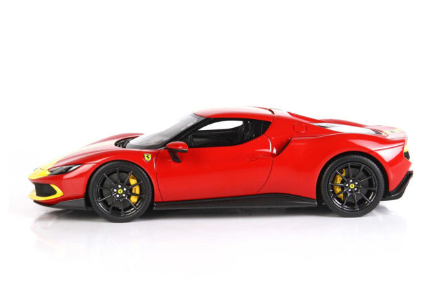BBR P18211D1V 1/18 Ferrari 296GTB Assetto Fiorano Rosso Corsa / Yellow Stripe Limited 99pcs (with Display Case) - image 4
