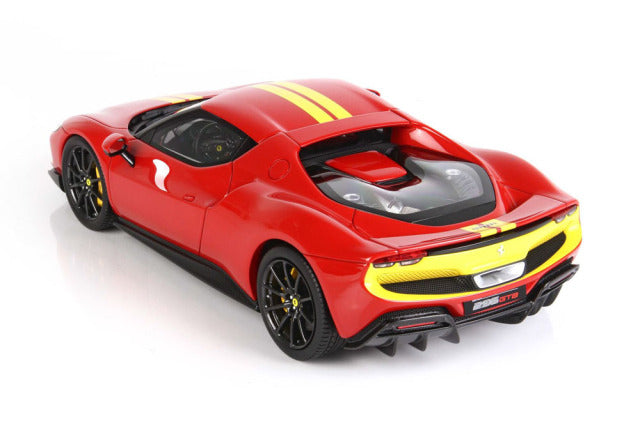 BBR P18211D1V 1/18 Ferrari 296GTB Assetto Fiorano Rosso Corsa / Yellow Stripe Limited 99pcs (with Display Case) - image 5