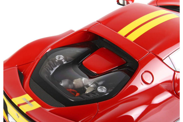 BBR P18211D1V 1/18 Ferrari 296GTB Assetto Fiorano Rosso Corsa / Yellow Stripe Limited 99pcs (with Display Case) - image 8