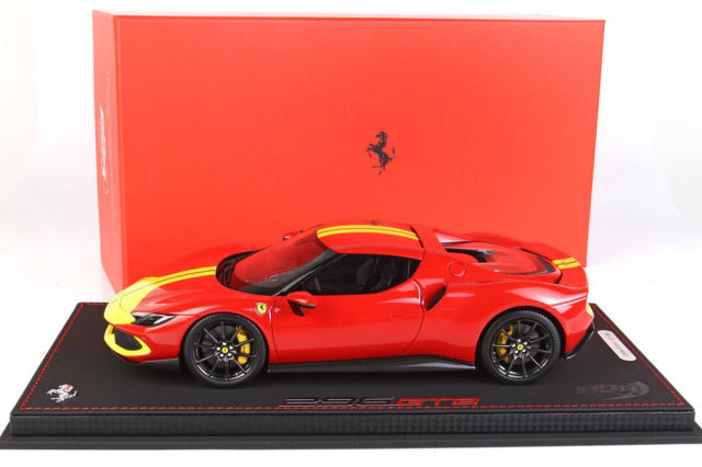 BBR P18211D1V 1/18 Ferrari 296GTB Assetto Fiorano Rosso Corsa / Yellow Stripe Limited 99pcs (with Display Case) - image 9
