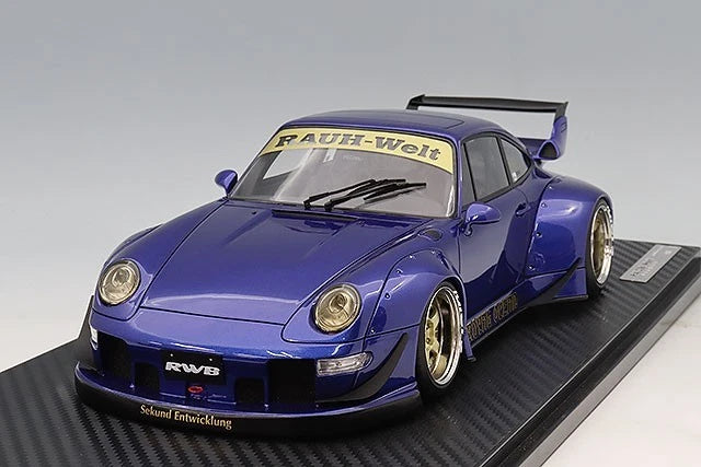 Ignition Model IG4155 1/18 Porsche RWB 993 Blue Metallic Resin - image 3
