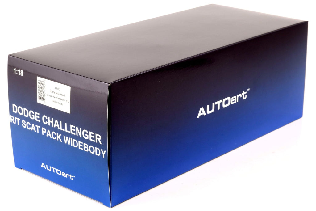 AUTOart 71772 1/18 Dodge Challenger R/T Scat Pack Widebody 2022 Indigo Blue - original box
