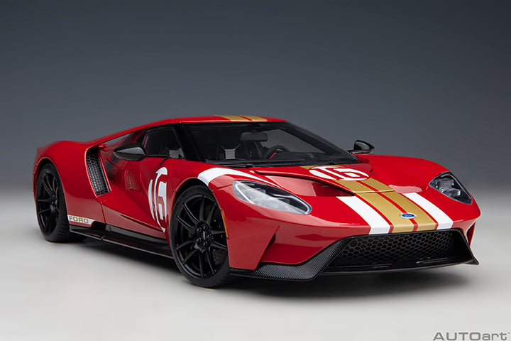 AUTOart Aa72927 1/18 Ford GT Alan Mann Heritage Edition Red/Gold Stripes - image 1