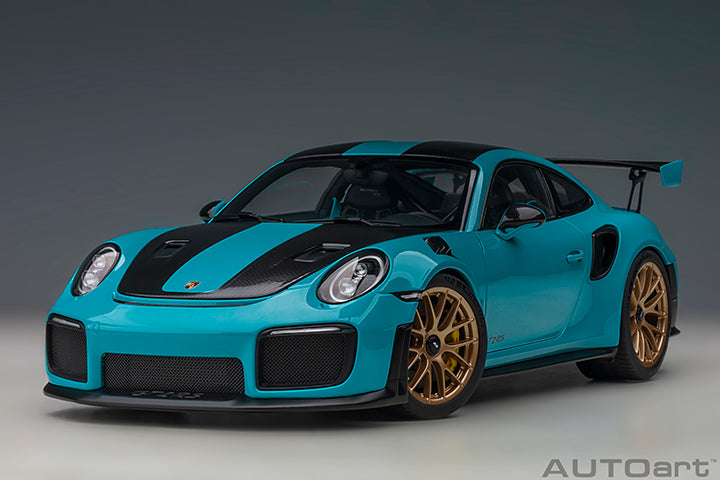 AUTOart Aa78175 Composite 1/18 Porsche 911 (991.2) GT2 RS Weissach Package Blue/Carbon Black - image 1